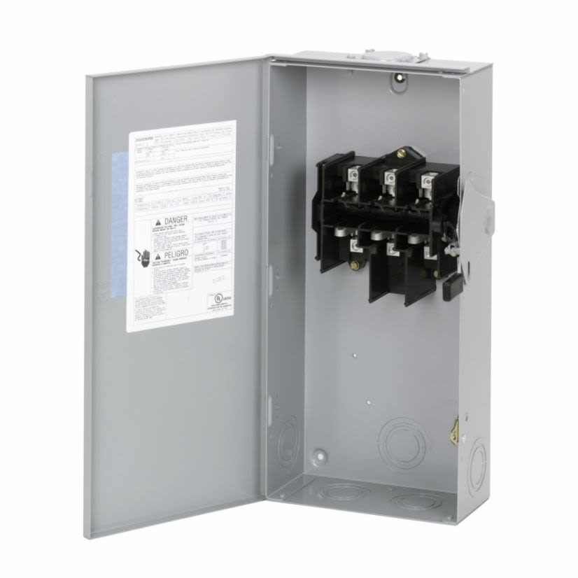 EATON Cutler-Hammer Series DG323URB DG Series Non-Fusible Rainproof General Duty Safety Switch, 240 VAC, 100 A, 15 hp, 30 hp, TPST Contact, 3 Poles