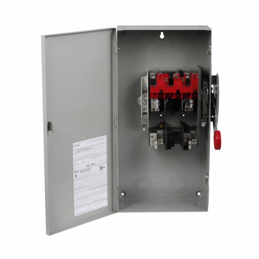 EATON DH323FGK K Series Fusible Single Throw Heavy Duty Safety Switch, 240 V AC, 100 A, 7-1/2 hp, 15 hp, 30 hp, 20 hp, 3PST Contact, 3 Poles