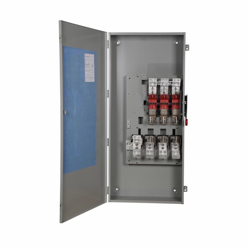 EATON DH327NGK K Series Fusible Heavy Duty Single Throw Safety Switch With Neutral, 240 V AC, 800 A, 100 hp, 250 hp, 3PST Contact, 3 Poles