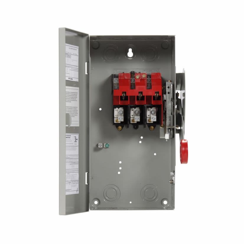EATON Cutler-Hammer Series DH361UGK K Series Heavy Duty Non-Fusible Safety Switch, 600 VAC, 30 A, 5 hp, 7-1/2 hp, 10 hp, 20 hp, 30 hp, TPST Contact, 3 Poles