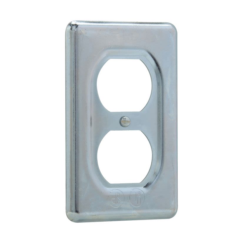 EATON Crouse-Hinds series DS23 duplex receptacle cover, Sheet steel, Surface mount, Single-gang, For duplex convenience receptacles