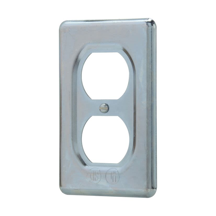 EATON Crouse-Hinds series DS23 SA duplex receptacle cover, Sheet aluminum, Surface mount, Single-gang, For duplex convenience receptacles
