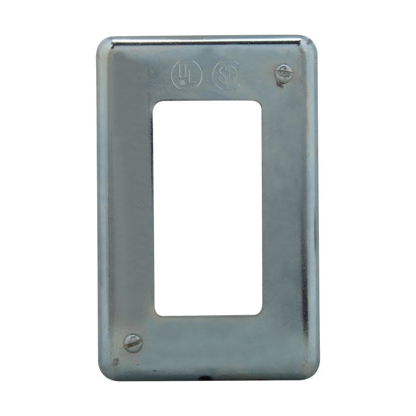EATON Crouse-Hinds series DS23 GFI receptacle cover, Sheet steel, Surface mount, Single-gang, For GFI receptacles