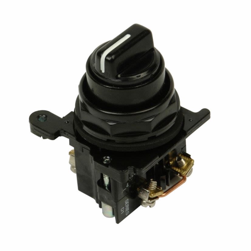 EATON Cutler-Hammer Series E34VHBK1-Y1 E34 Assembled Corrosion-Resistant Oiltight/Watertight Non-Illuminated Selector Switch, 30.5 mm, 2NO Contact, Black