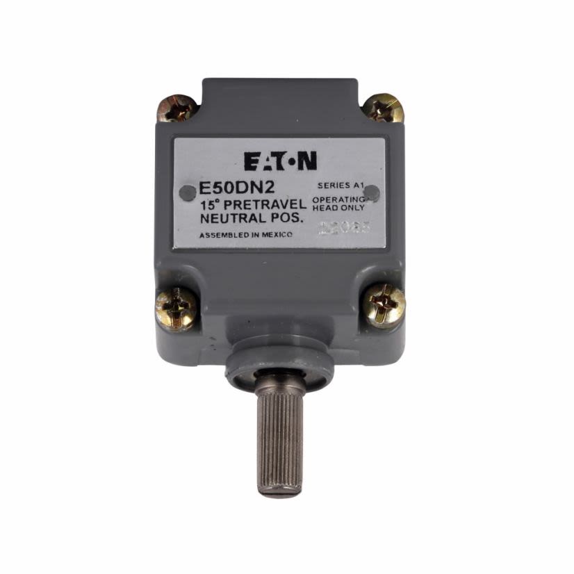 EATON Cutler-Hammer Series E50DN2 Heavy Duty Limit Switch Operating Head, Neutral Position L Actuator, For Use With E50 Heavy Duty Plug-In Limit Switch, NEMA 1/3/3S/4/4X/6/6P/13/IP67