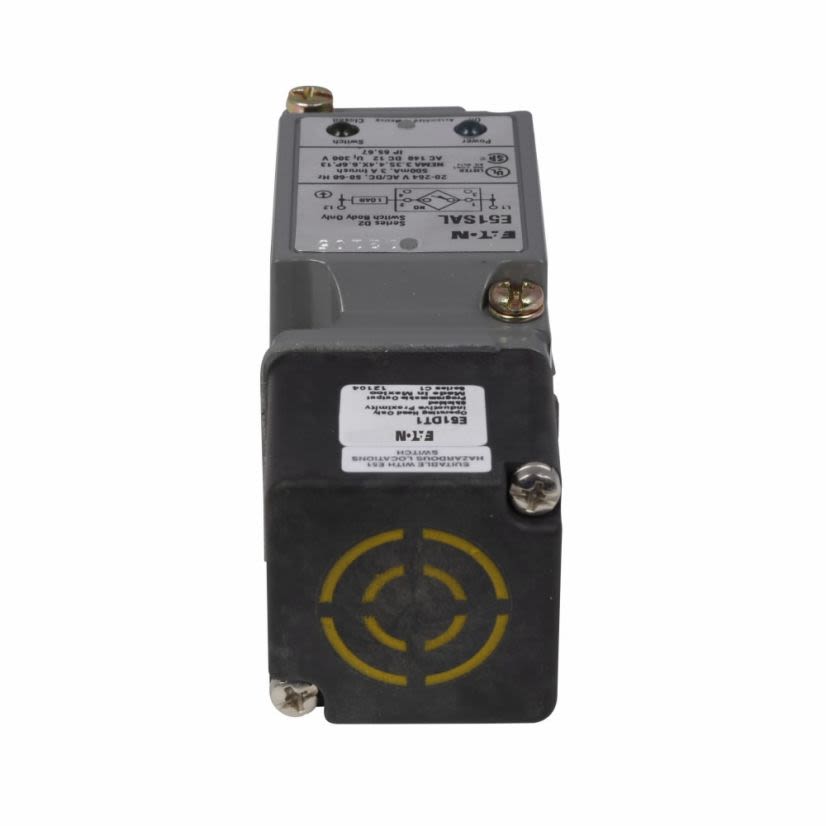 EATON Cutler-Hammer Series E51ALT1 2-Wire Limit Switch Modular Style Shielded Proximity Sensor With Terminal Wiring, Inductive, ON Output, 1NO-1NC Contact, 20 to 264 VAC/VDC