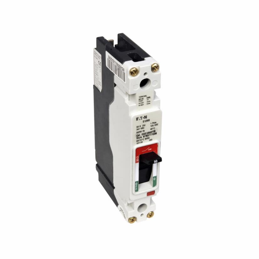 EATON EGB1060FFG G Series Type EGB Molded Case Circuit Breaker With Metric Mounting Hardware, 347 V AC, 60 A, 25 kA at 240 V AC, 18 kA at 415 V AC, 18 kA at 480 V AC Interrupt, 1 Poles, Thermal Magnetic Trip