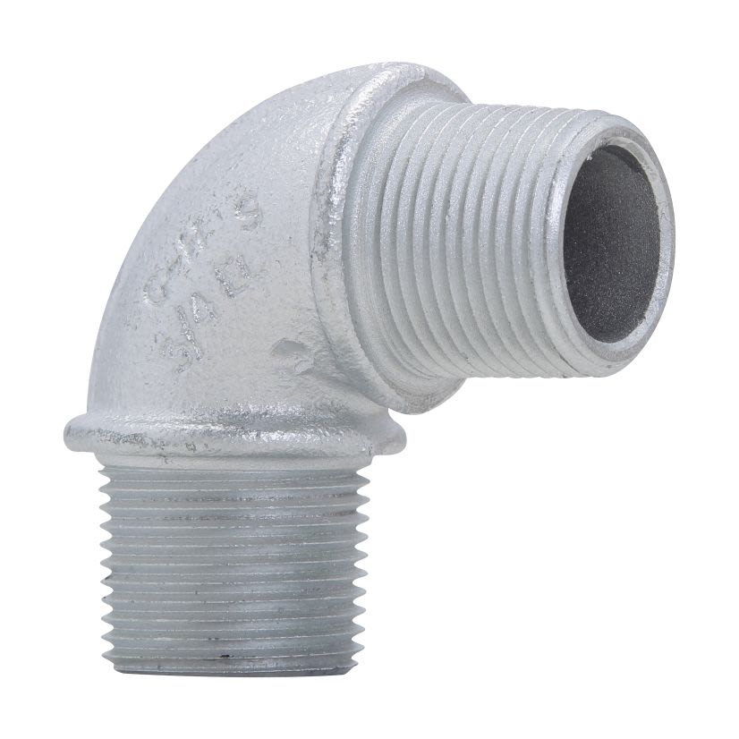 EATON Crouse-Hinds series EL195 elbow, Male, Feraloy iron alloy or ductile iron, 90 Degree, 1/2 Inch