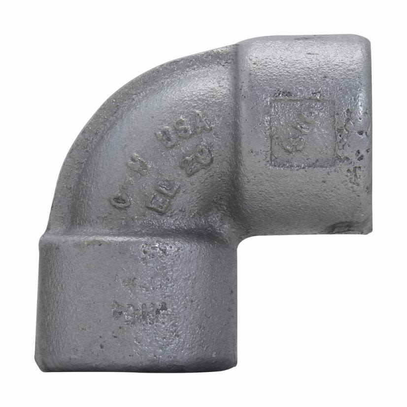 EATON Crouse-Hinds series EL19 elbow, Female, Feraloy iron alloy or ductile iron, 90 Degree, 1/2 Inch