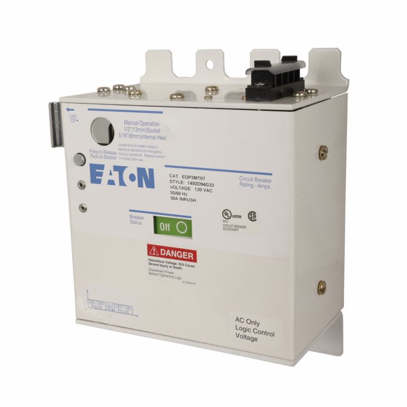 EATON Cutler-Hammer Series EOP3MT07 Solenoid Electrical Motor Operator, 120 VAC, 30 A, 50/60 Hz