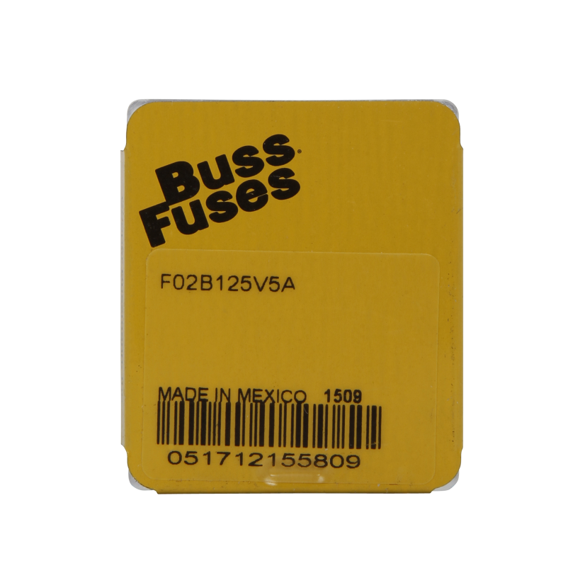 EATON Bussmann Series F02B125V5A Electronic Military Fuse, 5 A, 250 VAC, 200 A Interrupt