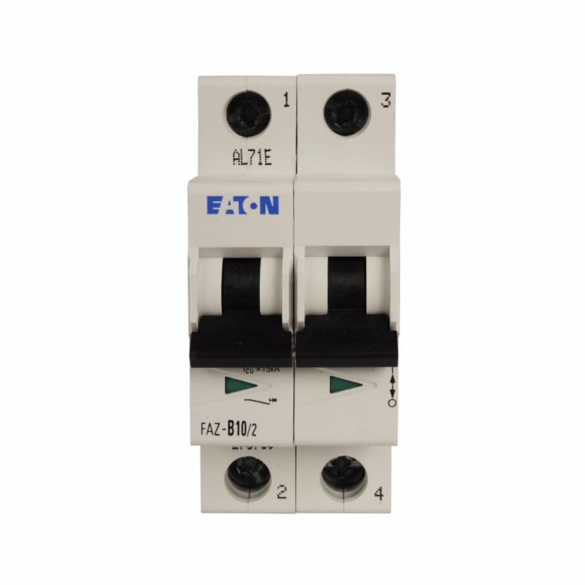 EATON FAZ-C13/2-NA Current Limiting Miniature Circuit Breaker, 277/480 V, 13 A, 10 kA Interrupt, 2 Poles, Thermal Magnetic Trip