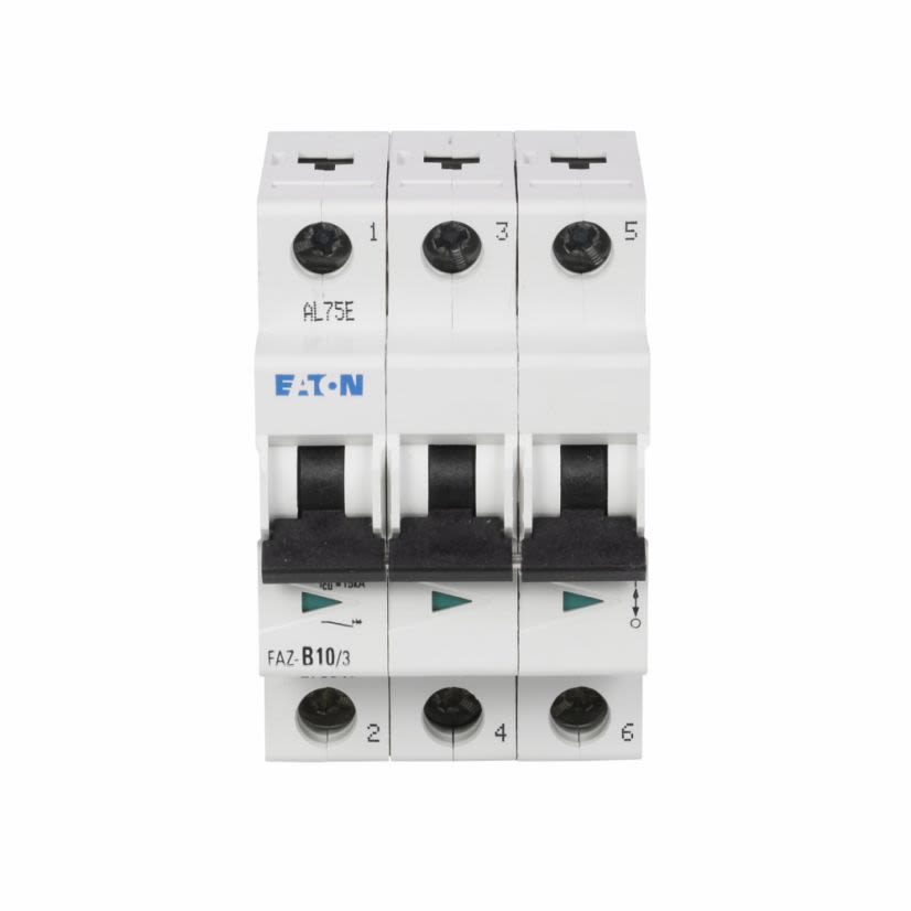 EATON Cutler-Hammer Series FAZ-B32/3 Type FAZ Standard Current Limiting Supplementary Protector, 480Y/277 VAC, 32 A, 10 kA Interrupt, 3 Poles, Thermal Magnetic/3 to 5X in Trip