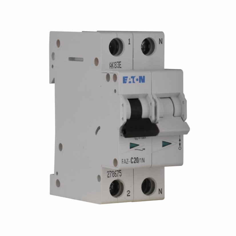 EATON FAZ-C20/1-SP Supplementary Protector, 277 VAC, 48 VDC, 20 A, 7.5 to 15 kA Interrupt, 1 Poles, Thermal Magnetic Trip