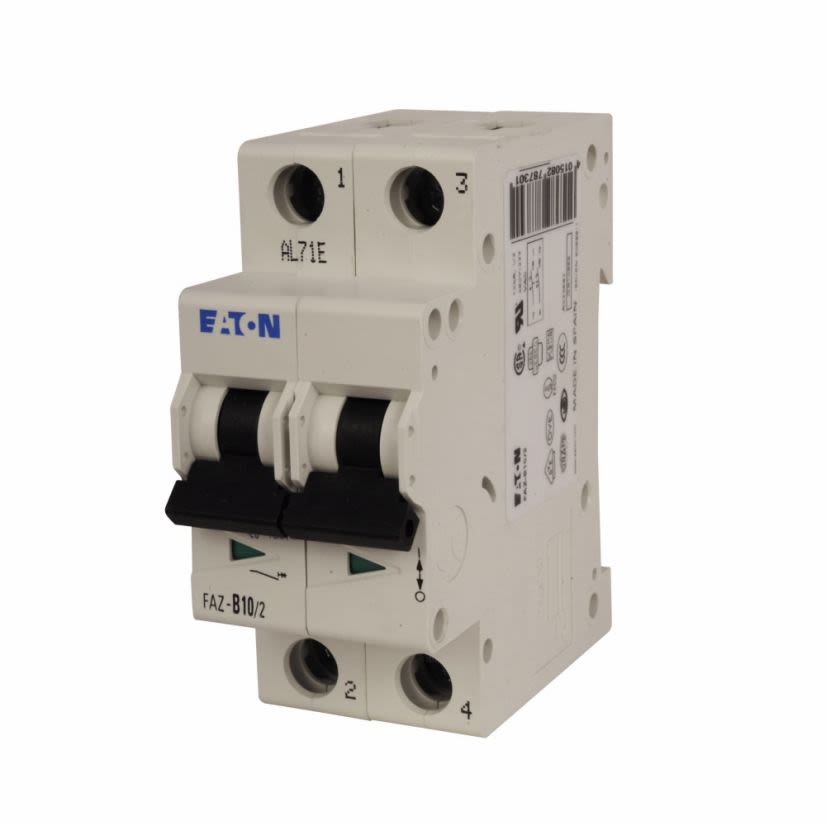 EATON Cutler-Hammer Series FAZ-C25/2-NA Type FAZ-NA Miniature Circuit Breaker, 277/480 VAC, 25 A, 10 kA Interrupt, 2 Poles, 5 to 10X /n/Shunt/Thermal Magnetic Trip