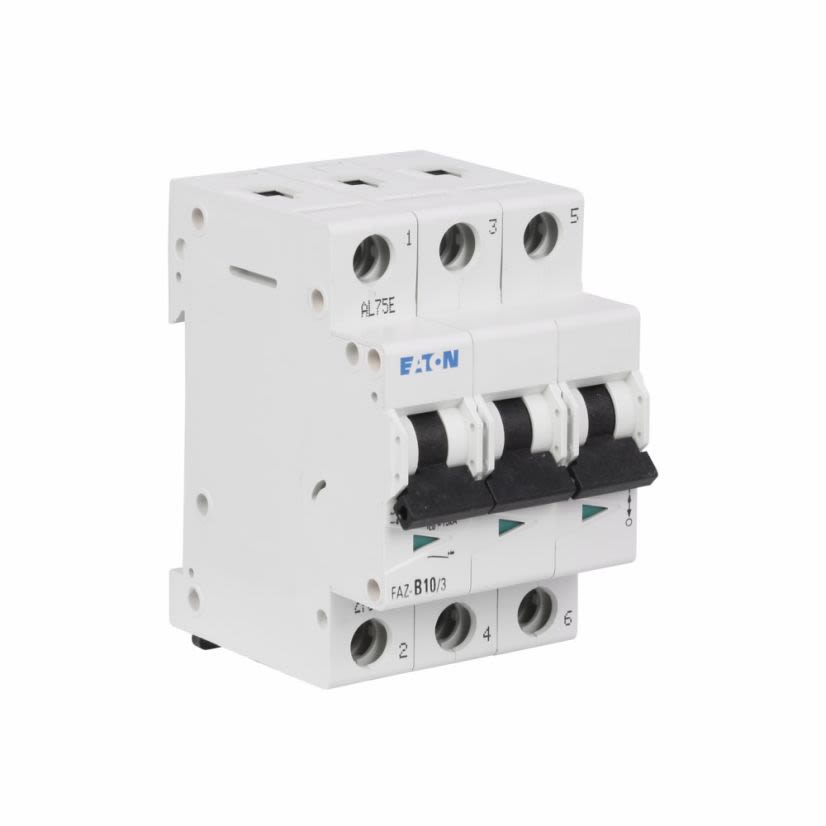 EATON FAZ-D32/3-NA Current Limiting Miniature Circuit Breaker, 277/480 V AC, 32 A, 10 to 14 kA Interrupt, 3 Poles, Thermal Magnetic Trip