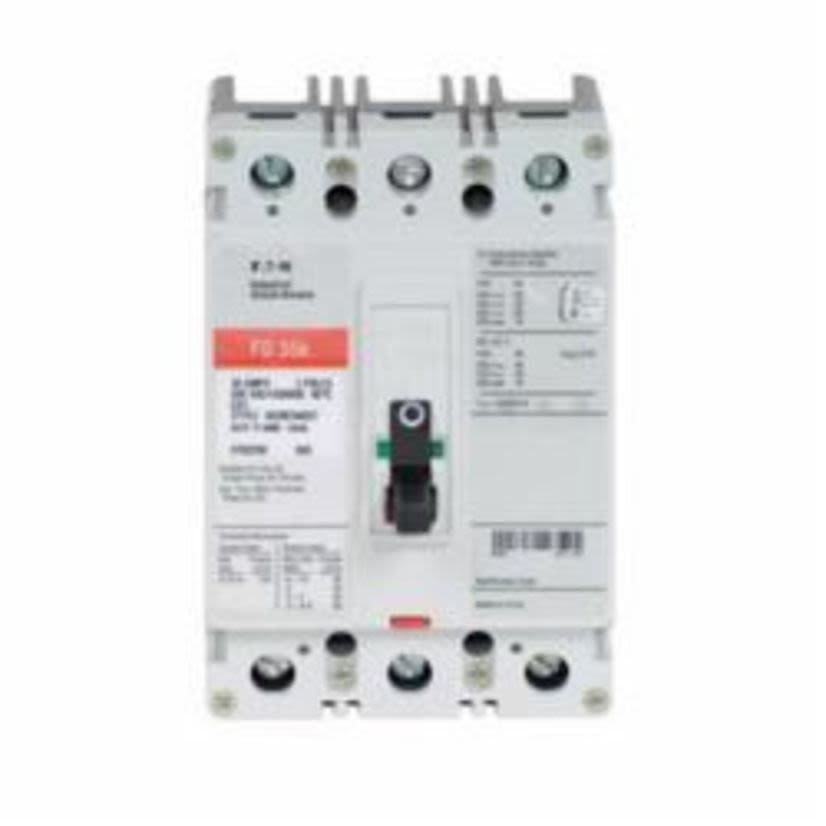 EATON Cutler-Hammer Series FD3020V C Series Type FD Molded Case Circuit Breaker, 600 VAC/250 VDC, 20 A, 18/35/65 kA Interrupt, 3 Poles, Non-Interchangeable Thermal Magnetic Trip