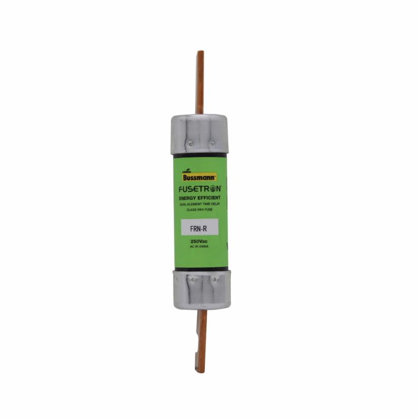Bussmann Fusetron FRN-R-100 FRN-R Current Limiting Energy Efficient Time Delay Fuse, 100 A, 250 V AC, 200 kA Interrupt, Class: RK5, Cartridge Body