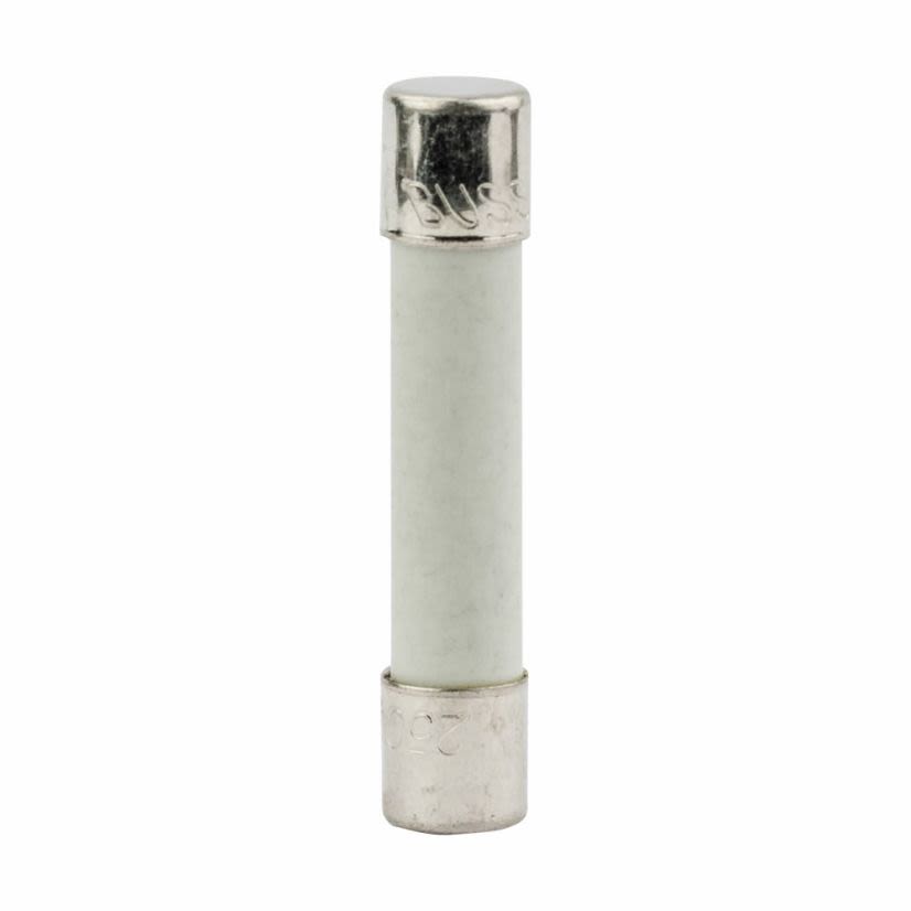 Edison GBB-3-R Very Fast Acting Fuse With Nickel Plated Brass End Caps, 3 A, 250 VAC, 125 VDC, 200 A, 10 kA Interrupt, Cylindrical Body