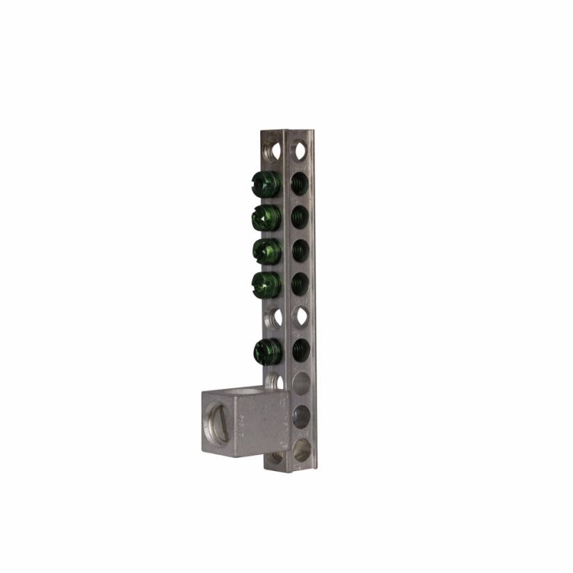 EATON Cutler-Hammer Series GBK520 Ground Bar Kit, 3.59 in L, 14 to 10 AWG, 14 to 4 AWG Aluminum/Copper Conductor, 5 Terminals, For Use With Type CH/BR Loadcenter and Type GBK5/GBK520 Circuit Breaker