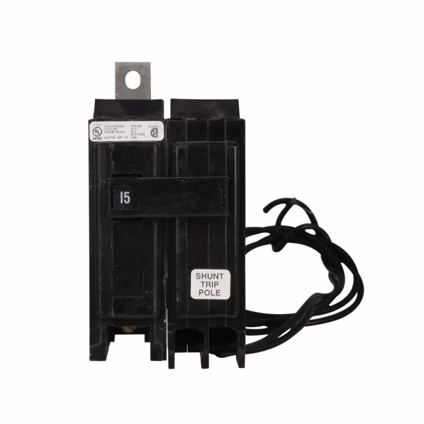 EATON GHQ1015S C Series Type GHQ Molded Case Circuit Breaker, 277 V AC, 15 A, 14 kA Interrupt, 1 Poles, Thermal Magnetic Trip