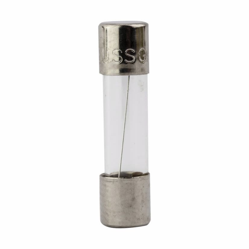 EATON Bussmann Series GMA-1-R Low Breaking Small Dimension Fast Acting Fuse With Nickel Plated Brass End Caps, 1 A, 250 VAC, 35 A, 10 kA Interrupt, Cylindrical Body