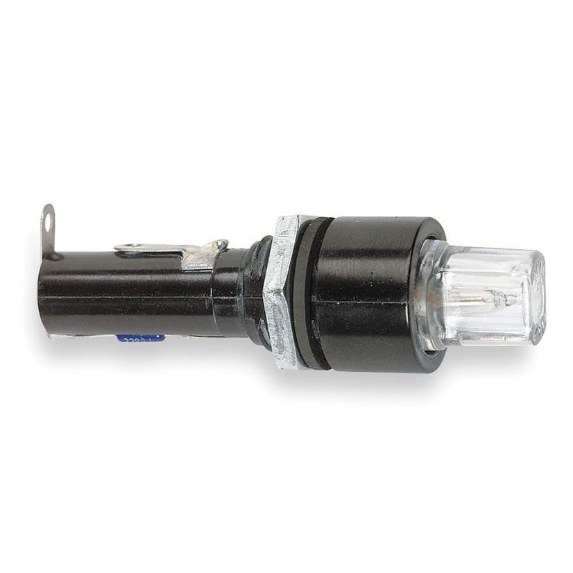 Bussmann HKL Octagon Knob Fuse Holder With Neon Indicator and Flanges, 250 V AC, 15 A, 4 Poles