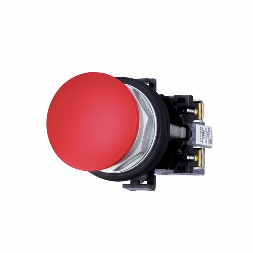 EATON Cutler-Hammer Series HT8AERB HT800 Oiltight/Watertight Non-Illuminated Pushbutton, 40 mm, 1NC Contact, Red