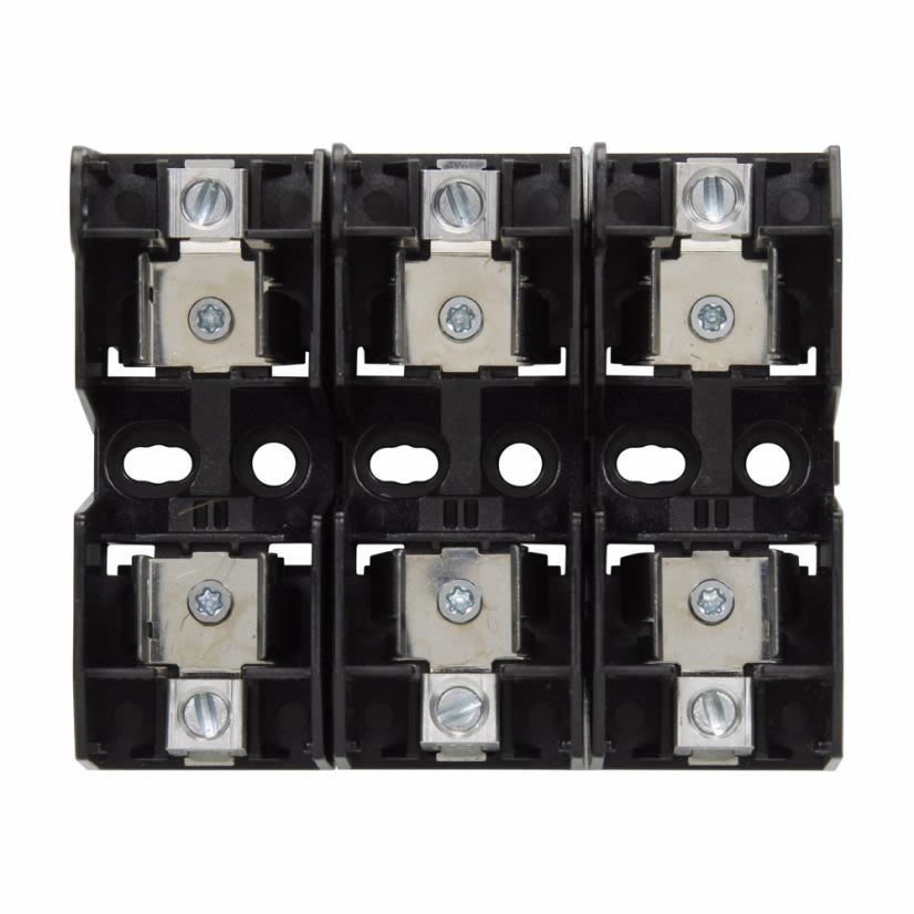 EATON Bussmann Series JM60060-3CR Fuse Block, 600 VAC, 31 to 60 A, Class: J, 14 to 2 AWG, 8 to 2 AWG Wire, 3 Poles