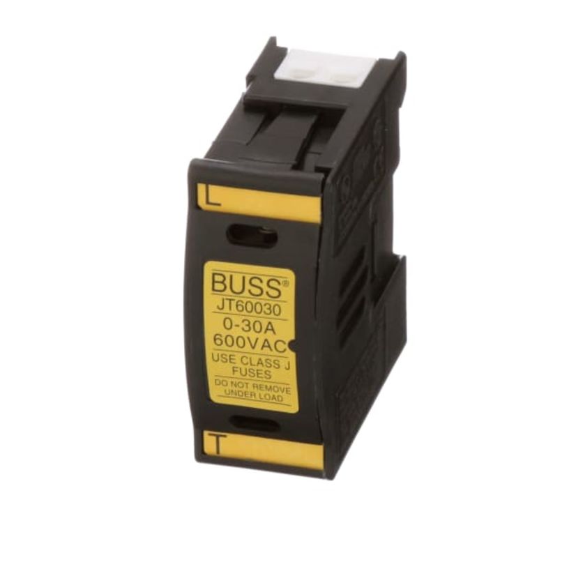 EATON Bussmann Series JT60030 JT Series Finger Safe Touch-Safe Fuse Holder, 600 VAC, 30 A, Class: J, 18 To 8 AWG Wire, 1 Poles