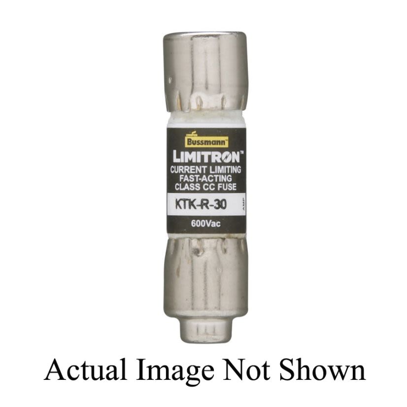 Bussmann Limitron KTK-R-1-1/2 Current Limiting Fast Acting Fuse, 1.5 A, 600 V AC, 200 kAIC Interrupt, cc Class, Cylindrical Body