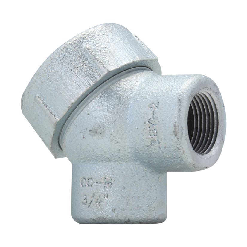 EATON Crouse-Hinds series LBY35 Condulet service entrance elbow, Rigid/IMC, Feraloy iron alloy, 90 Degree, 1 Inch