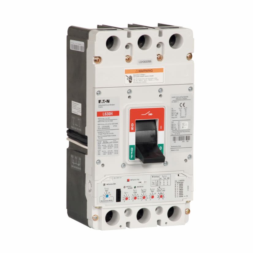 EATON Cutler-Hammer Series LGH3350FAG Type LGH Molded Case Circuit Breaker, 600 VAC, 350 A, 35/65/100 kA Interrupt, 3 Poles, Adjustable Magnetic/Fixed Thermal Trip