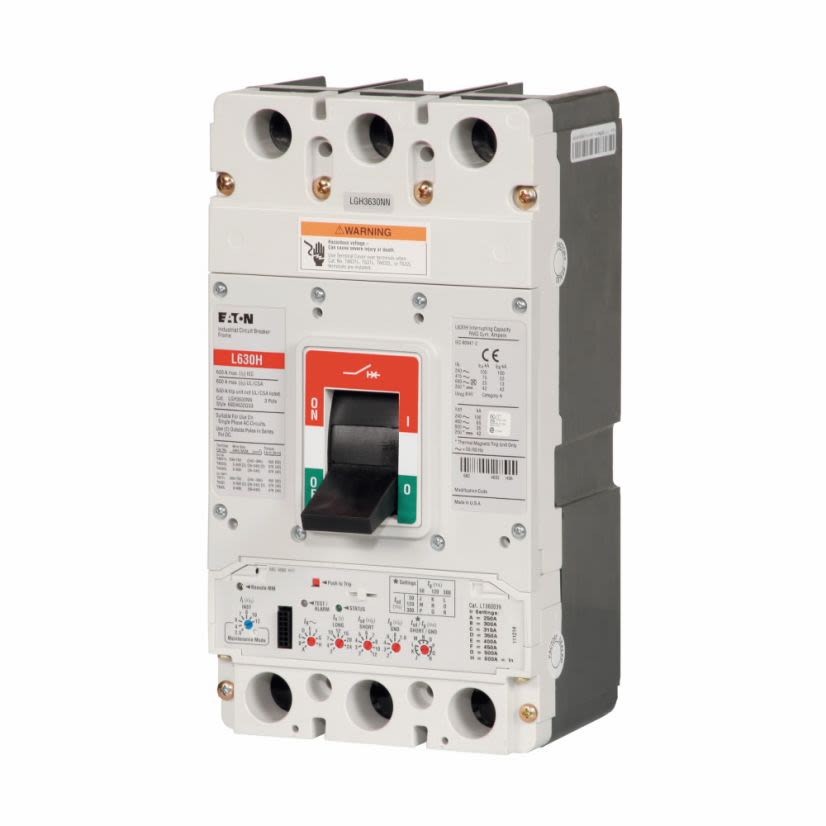 EATON Cutler-Hammer Series LGH340033G G Series Molded Case Circuit Breaker, 600/690 VAC, 400 A, 35/65/75/100 kA Interrupt, 3 Poles, Digitrip 310+ Electronic LS Trip