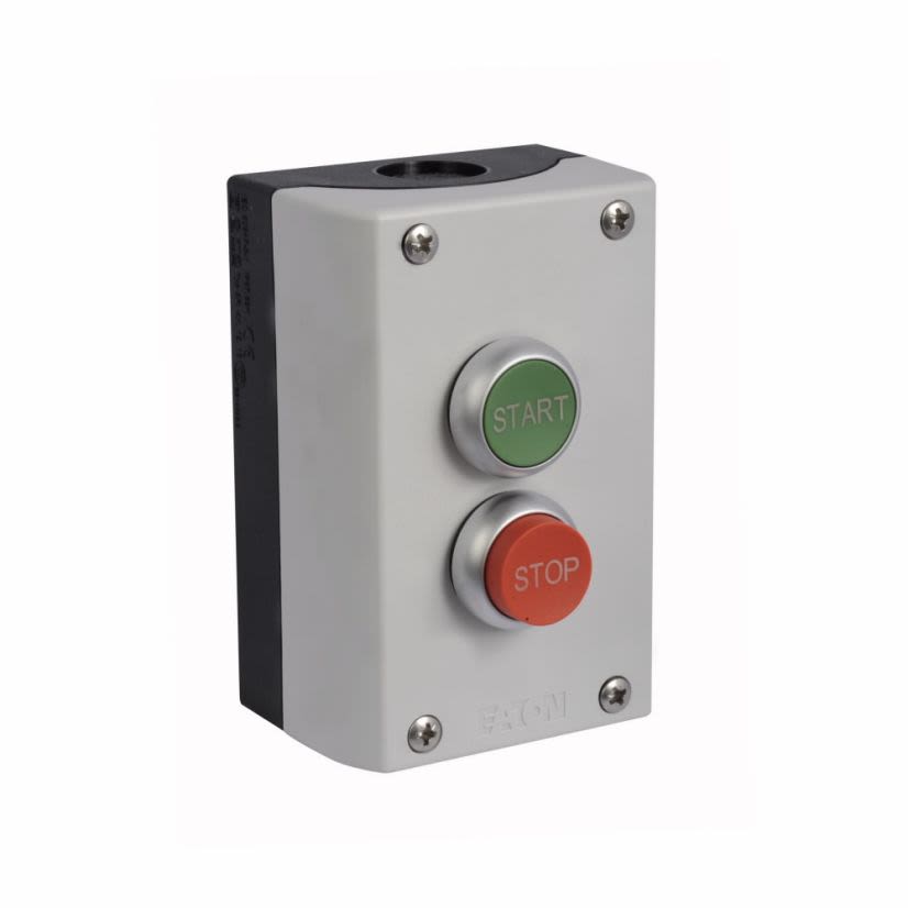 EATON Cutler-Hammer Series M22-C2-M2V Non-Illuminated Assembled Pushbutton Control Station, 1NO-1NC Contact, 2 Operators, NEMA 4X/13/IP66 NEMA Rating