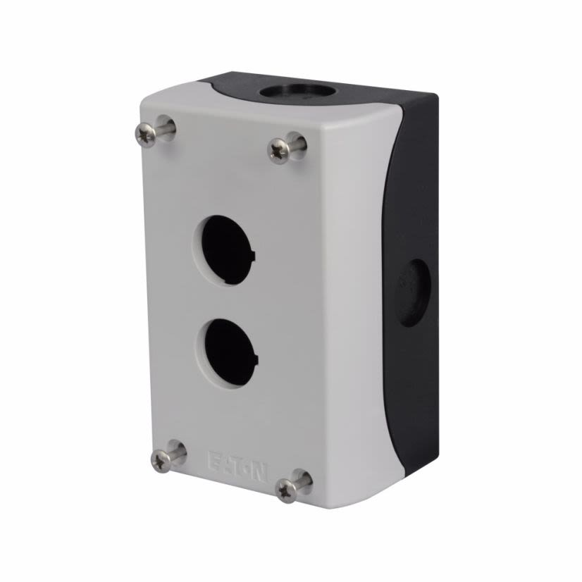 EATON M22-I2-PG 2-Element Pushbutton Enclosure, 3.15 in L x 4.72 in W x 2.2 in D, 2 Outlets, NEMA 4X/13 NEMA Rating, Plastic