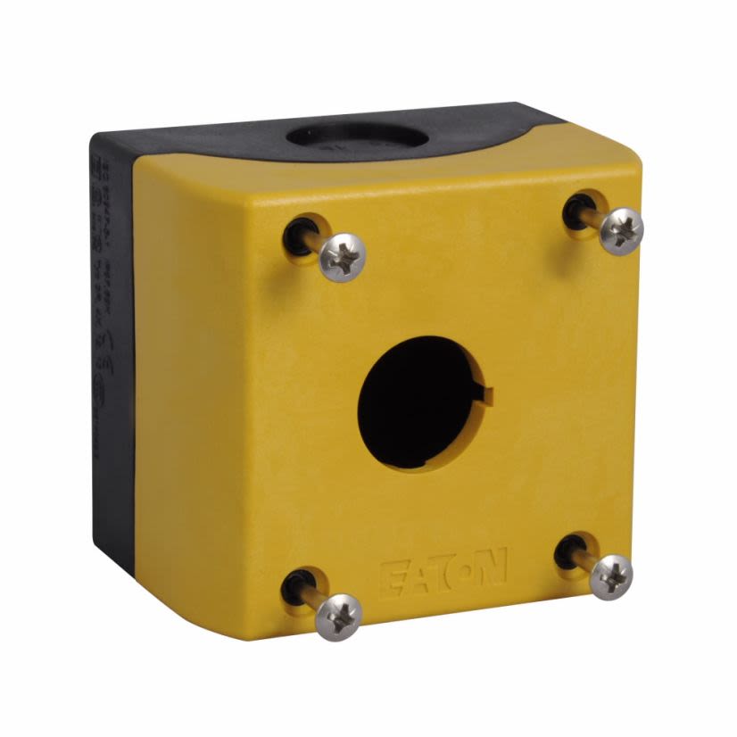 EATON M22-IY1-PG 1-Element Pushbutton Enclosure, 2.83 in L x 2.83 in W x 2.2 in D, NEMA 4X/13, Plastic