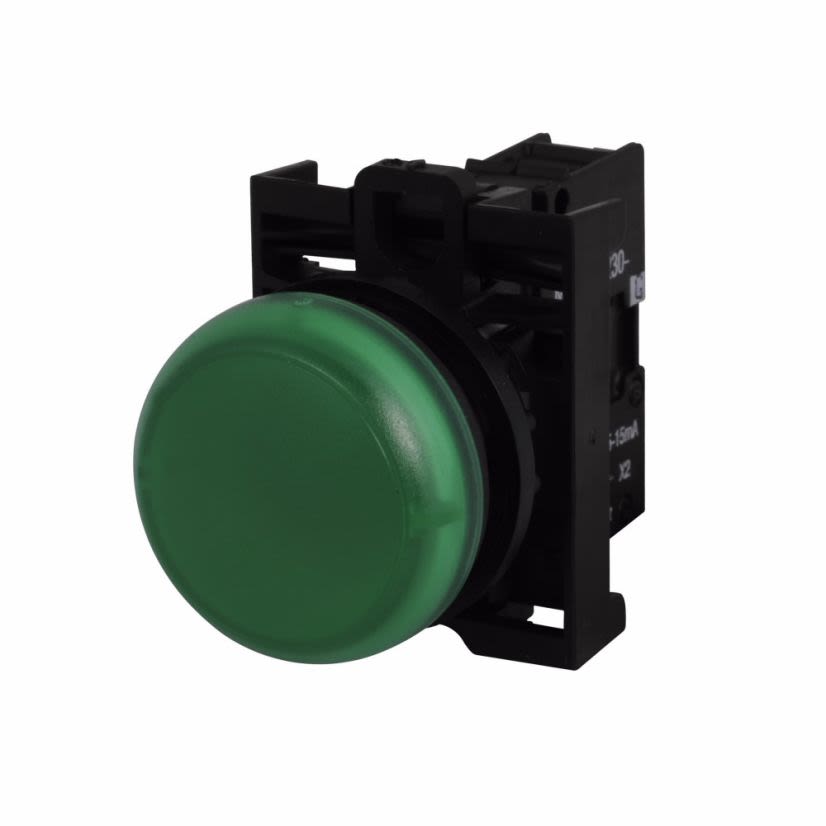 EATON Cutler-Hammer Series M22-L-G-230G M22 Modular Non-Relampable Illuminated Indicating Light With Trip Unit, 85 to 264 VAC/VDC, Flush Mount