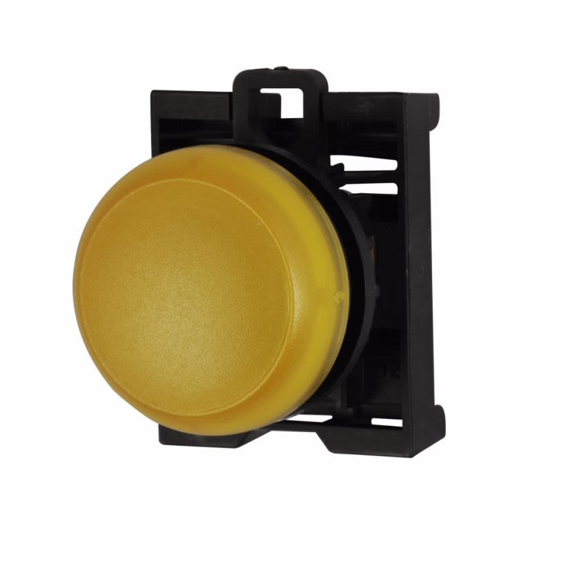 EATON Cutler-Hammer Series RMQ-Titan® M22-L-Y Modular Resistor Illuminated Indicating Light Operator, 22.5 mm, Flush Button Operator, Momentary Contact, Yellow