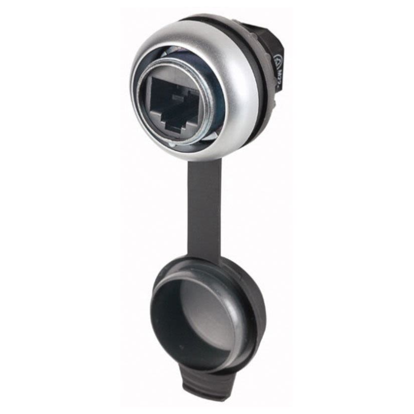 EATON Cutler-Hammer Series M22-RJ45-SA Bulkhead Interface RJ45 Socket, For Use With M22 Series 22.5 mm Modular Pushbutton Switch, 8-Wire Connector, IP20 Environmental Rating
