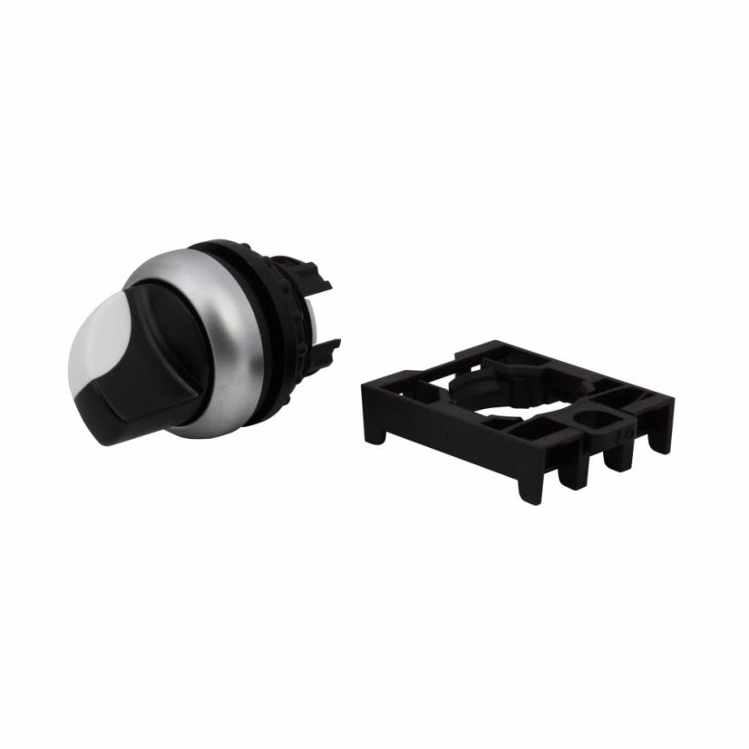 EATON Cutler-Hammer Series M22-WK3 Modular Non-Metallic Non-Illuminated Selector Switch Operator, 22.5 mm, Knob Operator, 3 Positions, Black/Silver
