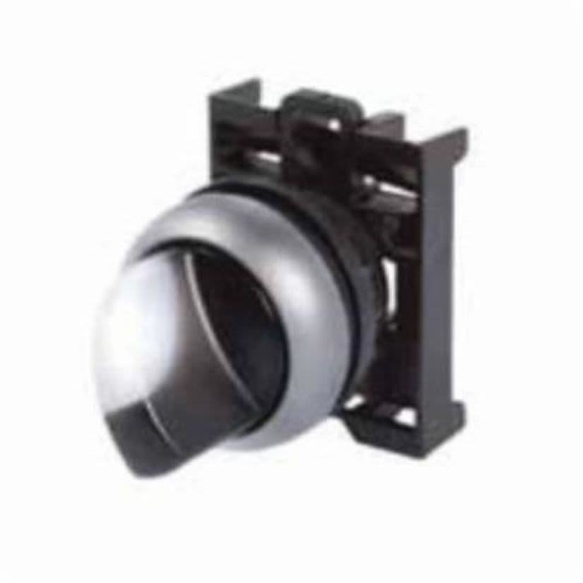 EATON Cutler-Hammer Series M22-WLKV-W M22 Modular Illuminated Selector Switch Operator, 22.5 mm, Knob Operator, 2 Positions, White