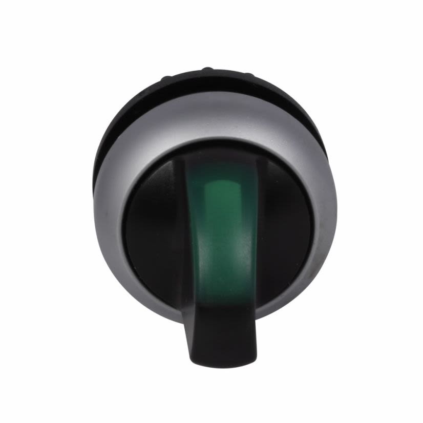 EATON Cutler-Hammer Series M22-WRLK3-G M22 Modular Illuminated Selector Switch Operator, 22.5 mm, Knob Operator, 3 Positions, Green
