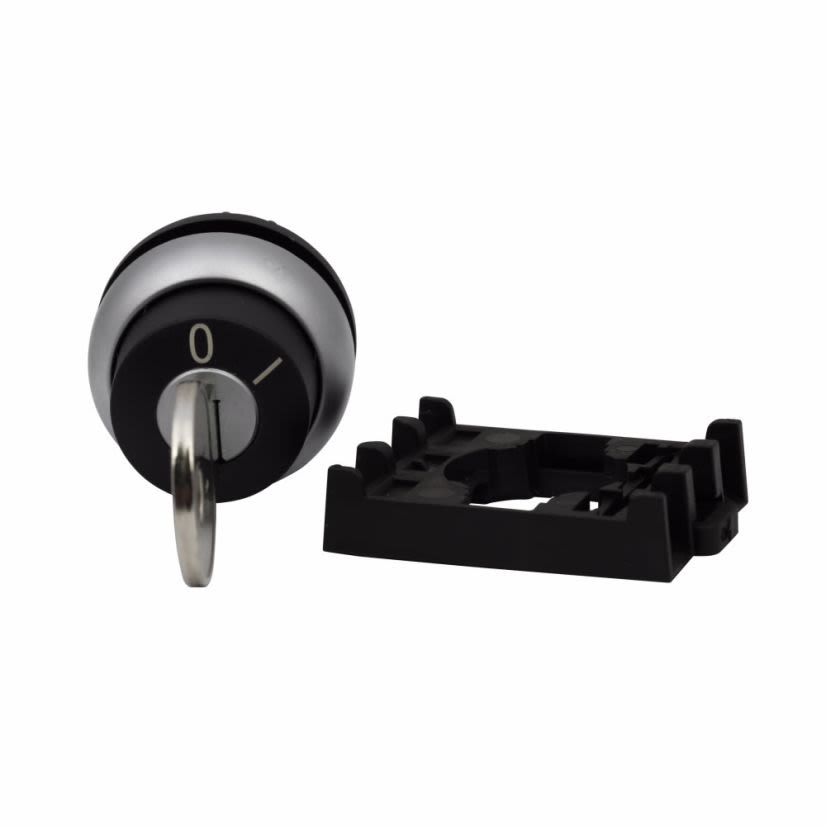 EATON Cutler-Hammer Series M22-WS Modular Non-Illuminated Selector Switch Operator, 22.5 mm, 2 Positions, Black/Silver