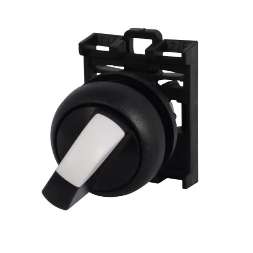 EATON RMQ-Titan M22S-WK3 Modular Pushbutton Non-Illuminated Selector Switch Operator, 22.5 mm, Knob Operator, 3 Positions, Black