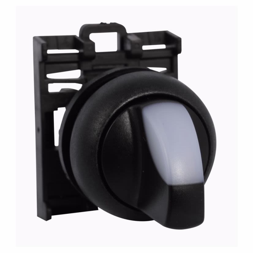 EATON Cutler-Hammer Series M22S-WLKV-W M22 Modular Illuminated Selector Switch Operator, 22.5 mm, Knob Operator, 2 Positions, White