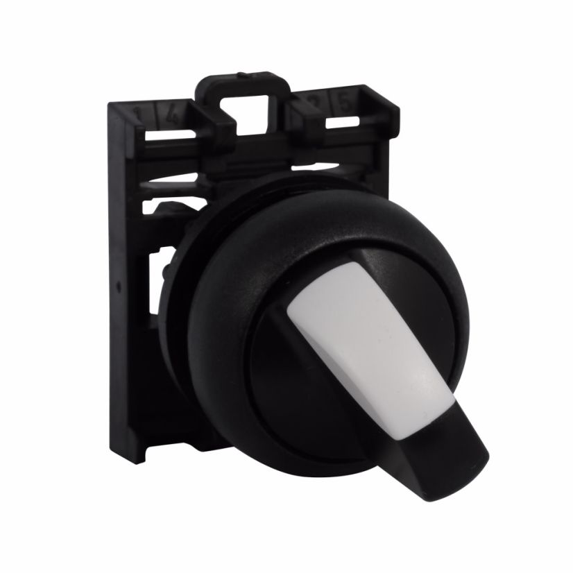 EATON Cutler-Hammer Series RMQ-Titan® M22S-WRK3 Modular Non-Illuminated Selector Switch Operator, 22.5 mm, Black/White
