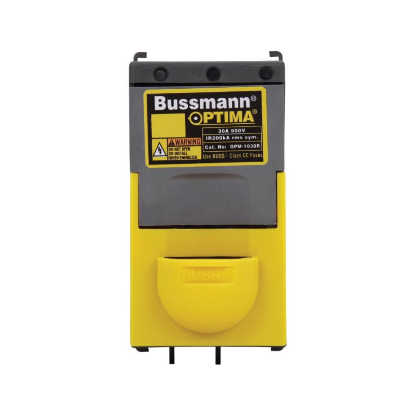 EATON Bussmann Series OPTIMA™ OPM-1038R Indicating Overcurrent Protection Fuse Holder Module, 600 VAC/VDC, 30 A, 18 to 8 AWG, 18 to 10 AWG Wire, 3 Poles