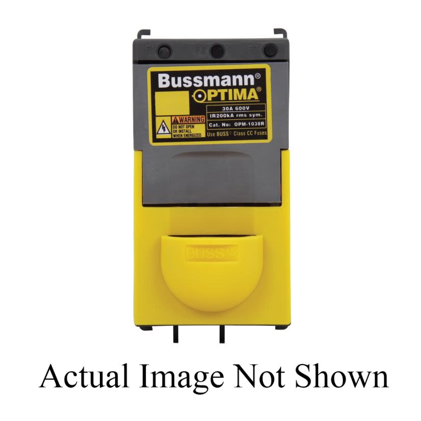 EATON Bussmann Series OPTIMA™ OPM-1038RC Indicating Overcurrent Protection Fuse Holder Module With Remote Fuse Indicator, 600 VAC/VDC, 30 A, 18 to 8 AWG Stranded, 18 to 10 AWG Solid Wire, 3 Poles