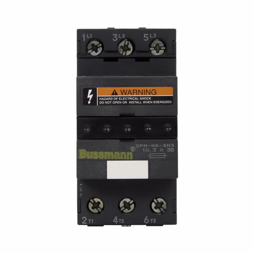 EATON Bussmann Series OPTIMA™ OPM-NG-SC3 Overcurrent Protection Fuse Holder Module, 600 VAC, 30 A, 14 to 6 AWG Wire, 3 Poles